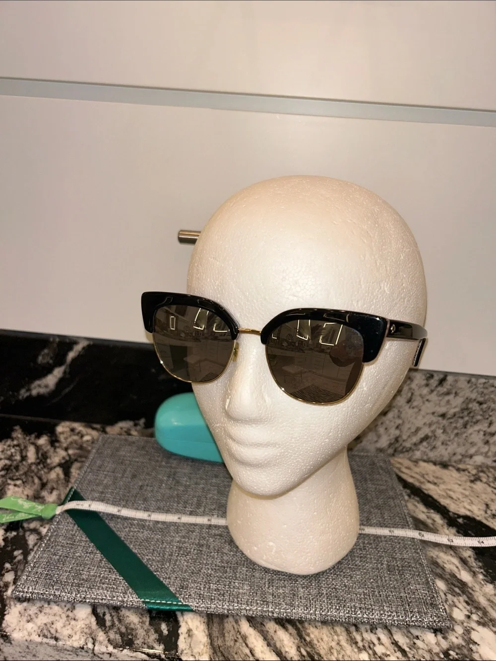 kate spade Black and Gold Cat-Eye Sunglasses